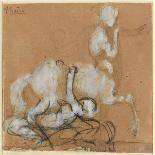 Female nude (pencil and w/c on paper)-Auguste Rodin-Giclee Print
