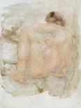 Two Figures (Preparatory Study for 'The Gates of Hell') (Lead-Pencil and Ink Wash on Paper)-Auguste Rodin-Giclee Print