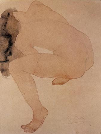 Seated Nude Bending over