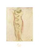 Two Figures (Preparatory Study for 'The Gates of Hell') (Lead-Pencil and Ink Wash on Paper)-Auguste Rodin-Giclee Print