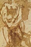 Two Figures (Preparatory Study for 'The Gates of Hell') (Lead-Pencil and Ink Wash on Paper)-Auguste Rodin-Giclee Print