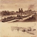 Près de l'île Louviers, Pont de la Tournelle, Paris (IVème arr.), 1829-Auguste-Sébastien Bénard-Giclee Print