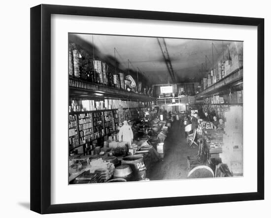 Augustine Kyer Grocery Store Interior, Seattle, 1909-Ashael Curtis-Framed Giclee Print