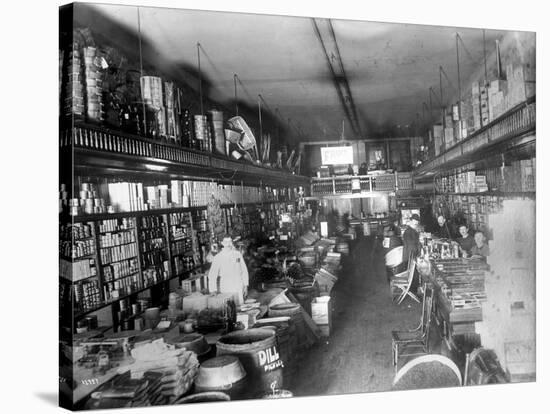 Augustine Kyer Grocery Store Interior, Seattle, 1909-Ashael Curtis-Stretched Canvas