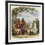 Augustine Preaching Christianity to Ethelbert 1 King of England-James Doyle-Framed Art Print