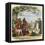 Augustine Preaching Christianity to Ethelbert 1 King of England-James Doyle-Framed Stretched Canvas