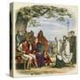 Augustine Preaching Christianity to Ethelbert 1 King of England-James Doyle-Stretched Canvas