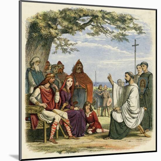 Augustine Preaching Christianity to Ethelbert 1 King of England-James Doyle-Mounted Art Print