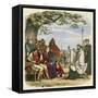 Augustine Preaching Christianity to Ethelbert 1 King of England-James Doyle-Framed Stretched Canvas