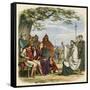 Augustine Preaching Christianity to Ethelbert 1 King of England-James Doyle-Framed Stretched Canvas