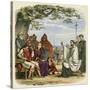 Augustine Preaching Christianity to Ethelbert 1 King of England-James Doyle-Stretched Canvas