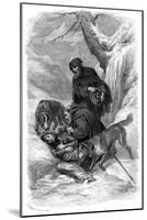 Augustinian Canons and their St Bernard Dogs Rescuing a Traveller, Switzerland-null-Mounted Giclee Print