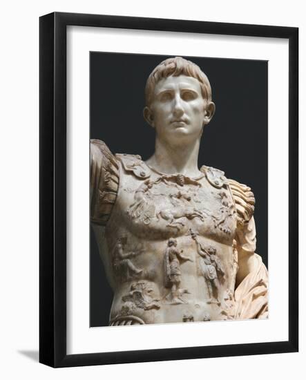 Augustus (61 Bc-14 Ad). First Roman Emperor, Marble Statue of Augustus of Prima Porta (1st Century)-Prisma Archivo-Framed Photographic Print