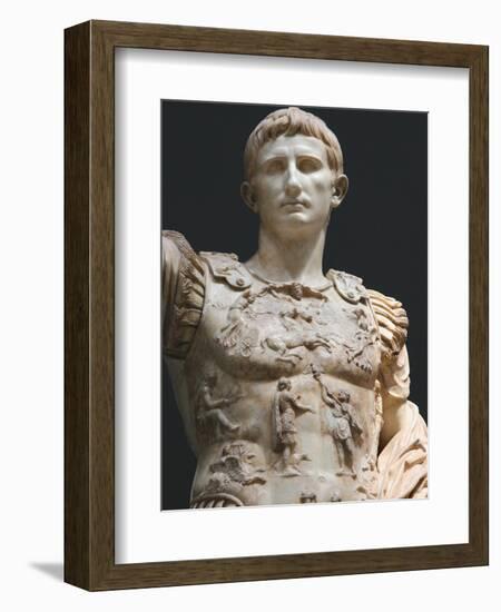 Augustus (61 Bc-14 Ad). First Roman Emperor, Marble Statue of Augustus of Prima Porta (1st Century)-Prisma Archivo-Framed Photographic Print