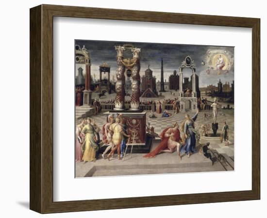 Augustus and the Tiburtine Sibyl, 16th century-Antoine Caron-Framed Giclee Print