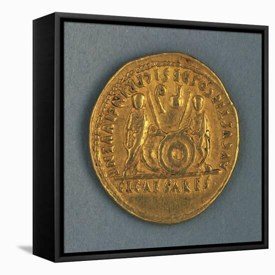 Augustus Aureus, Minted by Mint of Lyon, Verso, Roman Coins BC-null-Framed Stretched Canvas