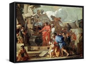 Augustus before the Tomb of Alexander the Great, 17th Century-Sébastien Bourdon-Framed Stretched Canvas