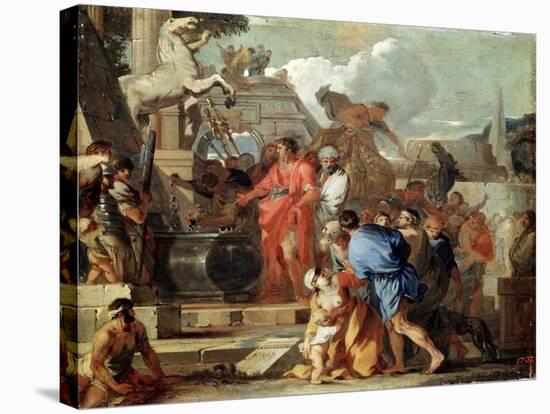 Augustus before the Tomb of Alexander the Great, 17th Century-Sébastien Bourdon-Stretched Canvas