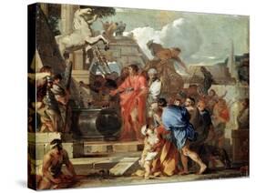 Augustus before the Tomb of Alexander the Great, 17th Century-Sébastien Bourdon-Stretched Canvas