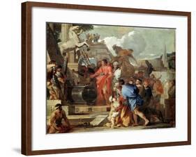 Augustus before the Tomb of Alexander the Great, 17th Century-Sébastien Bourdon-Framed Giclee Print