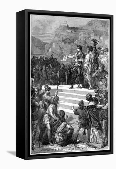 Augustus Establishes the Centre of Government of Gaul in Lyon, 28 BC-Bertrand-Framed Stretched Canvas