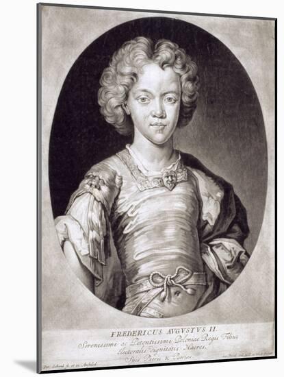 Augustus III (1696-1763) King of Poland as a Child (Engraving)-Pieter Schenk-Mounted Giclee Print