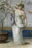 Lady Holding Flowers in Her Petticoat-Augustus Jules Bouvier-Stretched Canvas