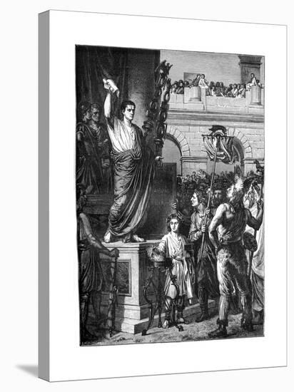 Augustus Presents the Constitution, Lyon, France, 10 BC-Emile Thomas-Stretched Canvas