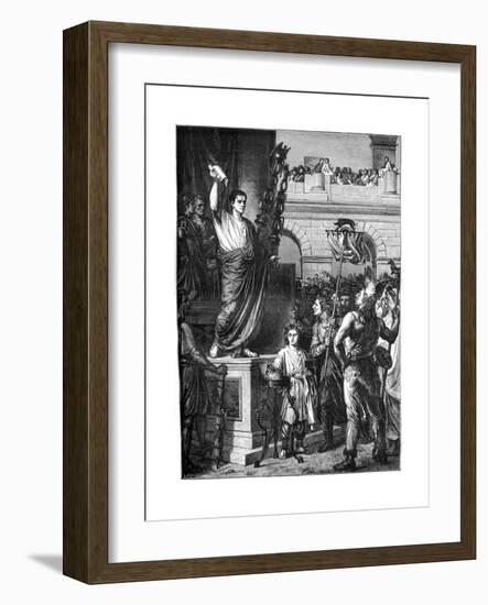 Augustus Presents the Constitution, Lyon, France, 10 BC-Emile Thomas-Framed Giclee Print