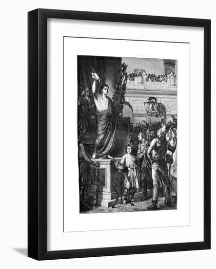 Augustus Presents the Constitution, Lyon, France, 10 BC-Emile Thomas-Framed Giclee Print