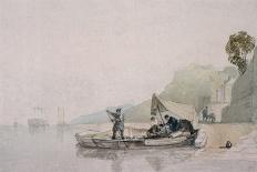 Coast Scene with Boats and Figures (Drawing)-Augustus Wall Callcott-Giclee Print