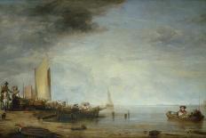 View of Billingsgate Wharf with Boats, City of London, 1828-Augustus Wall Callcott-Giclee Print