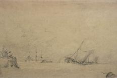 Coast Scene with Boats and Figures (Drawing)-Augustus Wall Callcott-Giclee Print