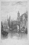 View of Billingsgate Wharf with Boats, City of London, 1828-Augustus Wall Callcott-Giclee Print