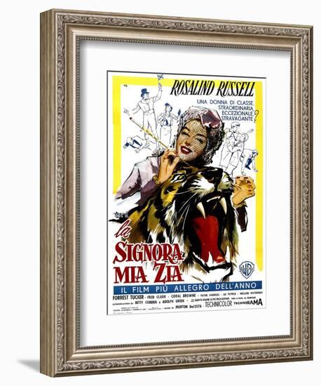 Auntie Mame, (AKA La Signora Mia Zia), Italian Poster Art, Rosalind Russell, 1958-null-Framed Art Print