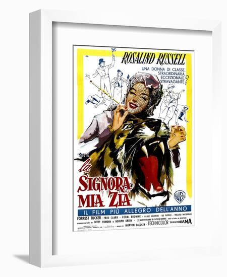 Auntie Mame, (AKA La Signora Mia Zia), Italian Poster Art, Rosalind Russell, 1958-null-Framed Art Print