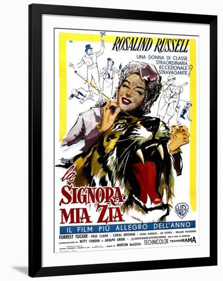 Auntie Mame, (AKA La Signora Mia Zia), Italian Poster Art, Rosalind Russell, 1958-null-Framed Art Print