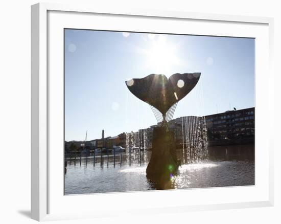 Aura River, Whale's Fin Fountain, Turku, Western Finland, Finland, Scandinavia, Europe-null-Framed Photographic Print