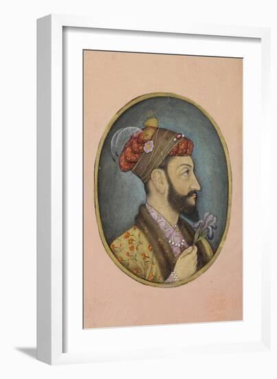 Aurangzeb Bahadur Holding an Iris, C.1650-null-Framed Giclee Print