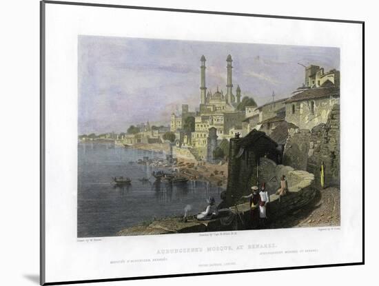 Aurangzeb's Mosque at Benares, India, 19th Century-W Cook-Mounted Giclee Print