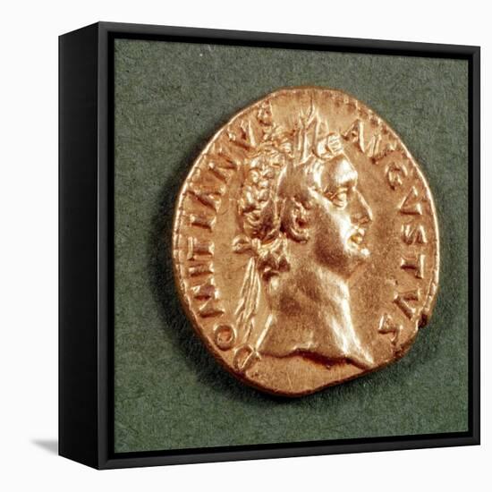 Aureus (Obverse) of Domitian (Ad 81-96) Wearing a Laurel Wreath. Inscription: Domitanvs Avgvstvs-null-Framed Stretched Canvas