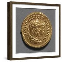 Aureus of Septimius Severus and Caracalla Bearing Images of Emperors, Ca 208, Recto, Roman Coins-null-Framed Giclee Print