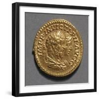 Aureus of Septimius Severus and Caracalla Bearing Images of Emperors, Ca 208, Recto, Roman Coins-null-Framed Giclee Print