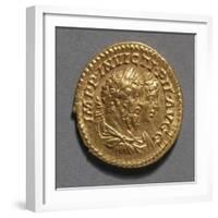 Aureus of Septimius Severus and Caracalla Bearing Images of Emperors, Ca 208, Recto, Roman Coins-null-Framed Giclee Print