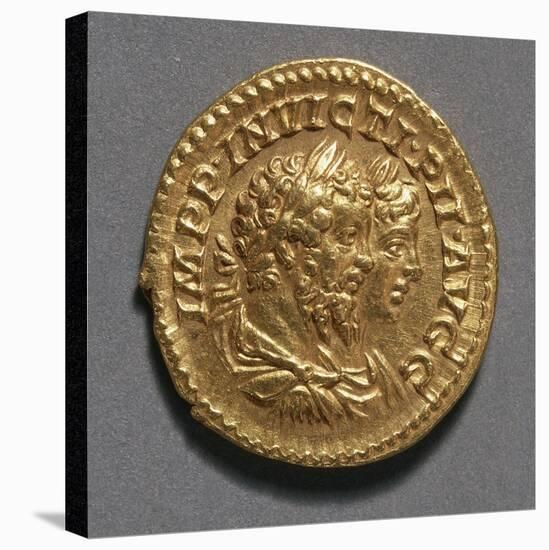 Aureus of Septimius Severus and Caracalla Bearing Images of Emperors, Ca 208, Recto, Roman Coins-null-Stretched Canvas