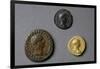Aureus, Quinary, Sestertius in Gold, Silver and Bronze from Time of Emperor Trajan, Roman Coins-null-Framed Giclee Print