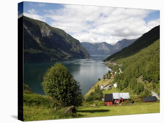 Aurlandsfjorden Near Flam, Sogn Og Fjordane, Norway, Scandinavia, Europe-Hans Peter Merten-Stretched Canvas