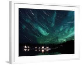 Aurora And Star Trails-Stocktrek Images-Framed Photographic Print