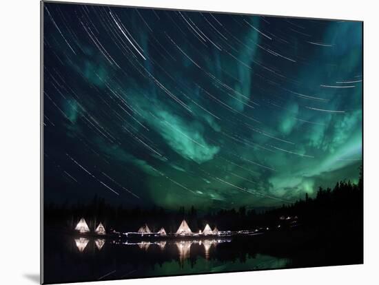 Aurora And Star Trails-Stocktrek Images-Mounted Photographic Print