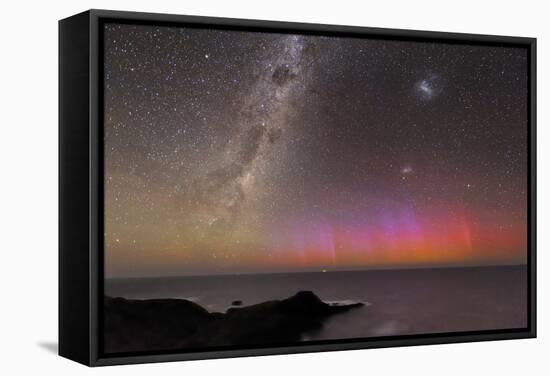 Aurora Australis And Milky Way-Alex Cherney-Framed Stretched Canvas